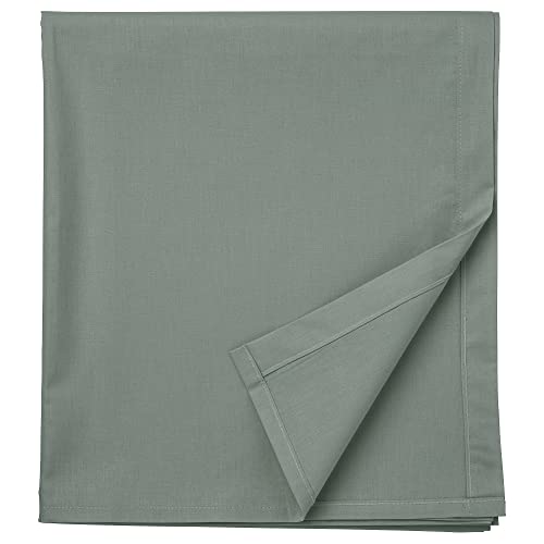 Drap plat gris-vert 150x260 cm en coton pour lit simple - 2