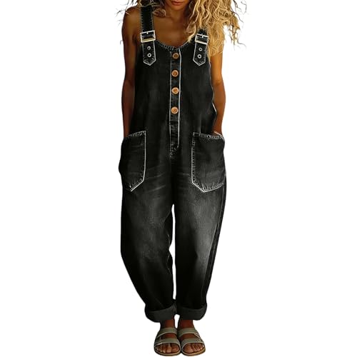 Moda mujer mono glamour chic vaquero holgado y basico