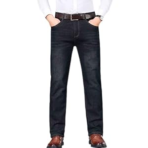 Stretch-Jeans mit geradem Schnitt für Herren, Jeans für ältere Männer, Klassische Stretch-Je ans mit geradem Schnitt für Herren, Je ans mit hoher Taille für Her Ren, Je ans mit normaler