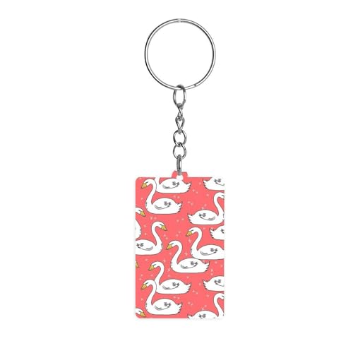 Image of White Swans Acrylic Keychain Charms Chain Keyring Car Keys Accessories Gift 1Pc