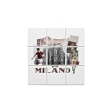 Set di 9 piastrelle in ceramica, 10,8 x 10,8 cm, dimensioni totali: 32,4 x 32,4 cm