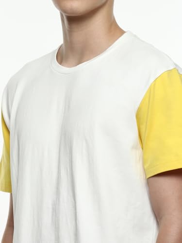 Image of Sunset Men's Boxy Fit Crew Neck Color Block Casual T-Shirt