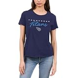 Junk Food NFL - Tennessee Titans - Retro Script Lines - Officially Licensed Women's Short Sleeve Fan Tee