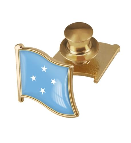 Image of vmcoatdu Country Flag Backs Locking Pin Keepers Locking Clasp Pin Badge International Travel Brooch Metal Alloy Souvenir Pin 0.75x0.7 Inch Small Pin