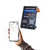 NFC Tap Google Review Stand - Boost Customer Feedback with Tap & Scan QR - No App, No Subscription - Works on iPhone & Android (Black, 1 Pack - 4.13"x2.75")