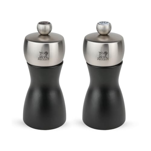 Image of PEUGEOT - Fidji 12 cm Pepper Mill + Salt Mill - Matte Black Colour