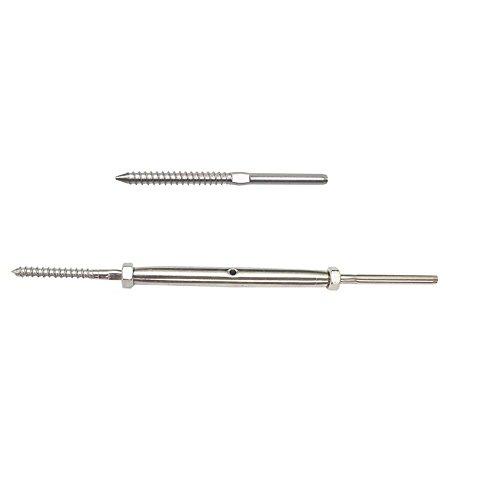 Tensores de acero inoxidable 316 para cable con tornillo espiga para cable de 1/8" COMBO