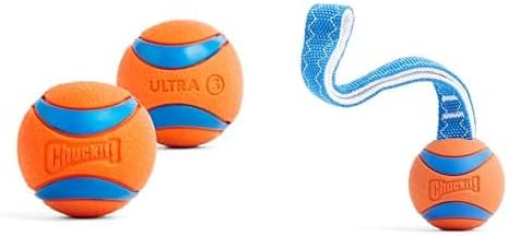 Chuckit! Ultra Ball 2-inch Small Dog Toy Pack of 2 & Ultra Tug Medium Dog Toy Bundle for Dogs