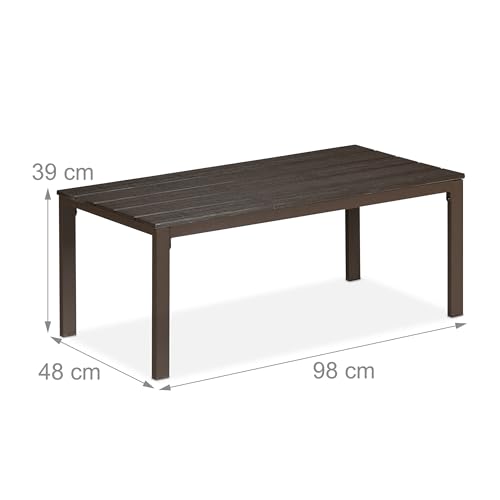 Table basse de jardin marron contre la rouille meuble durable pour petit balcon
