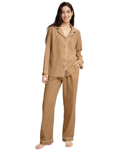 Image of Womens Muslin Pajama Set 100% Cotton Double Gauze Linen Like