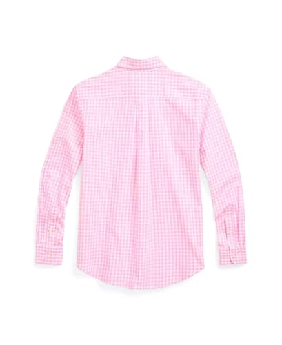 POLO RALPH LAUREN Boys Button Down Check Gingham Long Sleeve Poplin Shirt Toddler/Little Kids Size 4T Light Pink2