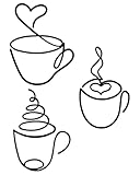 HUVZOR 3 Piezas Cuadros De Metal, Adornos Pared Metalicos Café Tazas Metal Cuadros Decorativos Minimalistas Quadros para Casa Cocina Coffee Pasillo Salon Decoracion, Negro