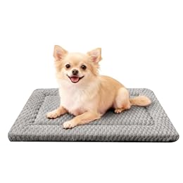 Dog Bed Mat - Dog Crate Pad - Reversible Mat for Pet Comfort - Soft Bed Crate Pads for All Seasons - Durable, Machine Washable Mat for Crates, Travel, and Home (Light Gray, 24" L*18" W*1.5" Th)