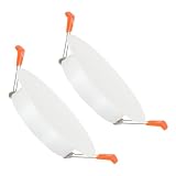 PATIKIL 3,3 Metall-Deckenabdeckplatte, 2 Stück Einbau-Lichtblende Wandmontage Downlight Lochkappe Dekoratives Panel mit Federclips Geeignet für 90-105mm Runde Lochöffnungen, Mattweiß