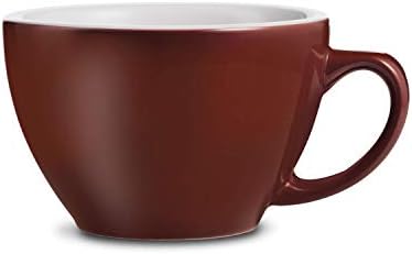 LOVERAMICS Egg Style Cafe Latte Cup and Saucer, 300ml (10 oz) (Brown, 6)