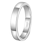 TRUMIUM Anillos de tungsteno de 2 mm, 4 mm, 6 mm, para mujeres y hombres, anillos de boda chapados en oro, bordes biselados, planos, altamente pulidos, ajuste cómodo, talla 5-14, Carburo de tungsteno