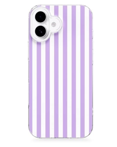 Feams for iPhone 17 Case [Compatible with Magsafe] Slim Shockproof Protective TPU Phone Cover for iPhone 17 6.3" Women Girls, Lavender Striped
