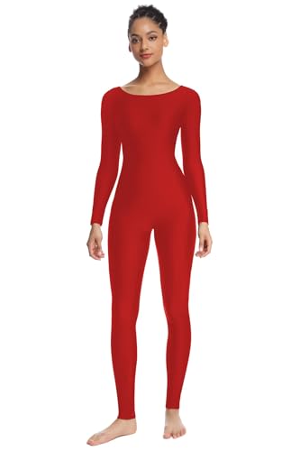 OVIGILY Women\'s Long Sleeve Unitard Dance Costume Spandex Full Body Suits One Piece Jumpsuits