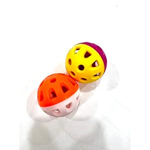 Taiyo Pluss Discovery® Birds Playing Bell Ball for All Small Birds Toy for Parakeet, Cockatiel, Budgerigar, Parrots etc..(Pack of 2) Color May Vary