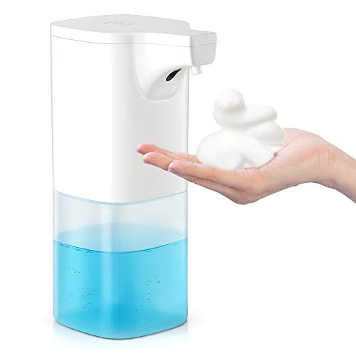 Bammax Dispensador de Jabón Automático, 350 ml Dispensador de Jabón con Sensor Infrarrojo Inteligente para Baño, Cocina, Hotel, Restaurante, Blanco