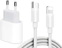 Kit Carregador para iPhone Turbo 30W e Cabo USB Tipo-C PD Compatível com iPhone 11 12 13 14 PRO PLUS PRO MAX/iPad