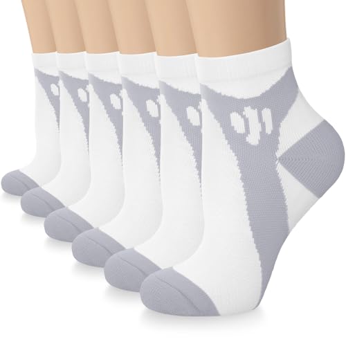Image of Sooverki Copper Compression Socks Women and Men 6 Pairs - Circulation Arch Support Plantar Fasciitis Running Ankle Socks