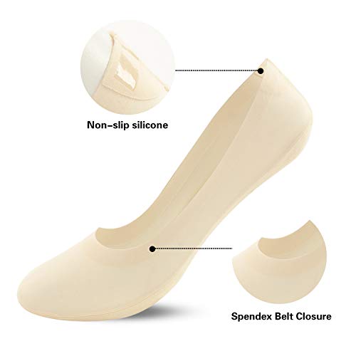 R Relaxife Womens No Show Thin Socks Cotton Nylon Low Cut Liner Non Slip Hidden Invisible Socks For Flats Sneaker 4-6 Pack #TOP3