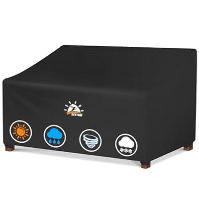 Zettum Patio Sofa Cover 90 Inch - 600D Outdoor Couch Cover Furniture Cover Waterproof & Heavy Duty, Large 3-Seater Bench Cover for Outside Sofa, Loveseat, Couch, Glider and Bench - 90 x 42 x 33 Inch