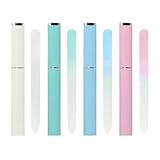 Sularpek 4 Pack Glass Nail File, Glass Nail Files for Natural Nails, Crystal Nail File, GlassNail Files with Case, NailFiles for Acrylic and Gel Nails, Double Sided