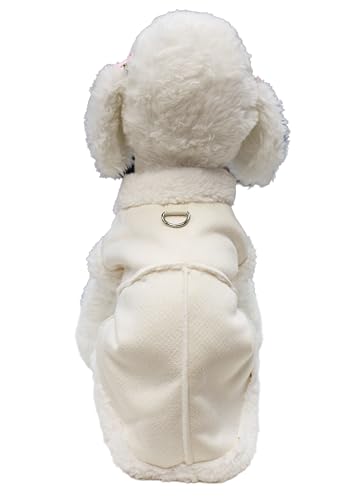 Manteau en polaire uni blanc pour chien de taille M