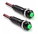 Alpinetech Black PLB8B-G 8mm 5/16" 12V LED Metal Signal Indicator Pilot Dash Light (Green)