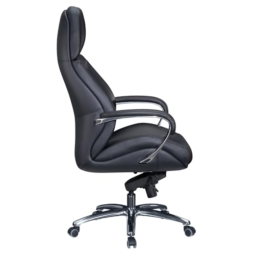 Bürostuhl Echtleder mit ergonomischer Unterstützung und Höhenverstellung