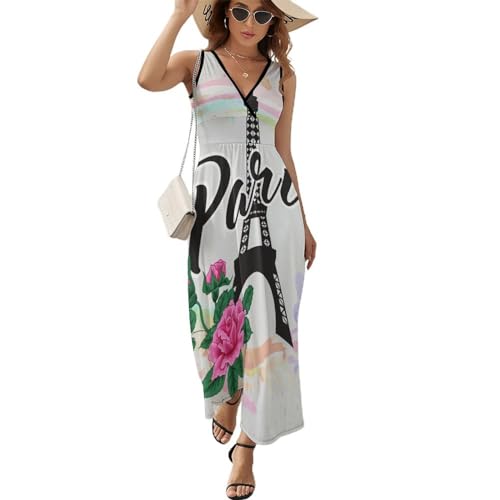 Robe longue d'été sans manches femmes : vêtement maxi chic