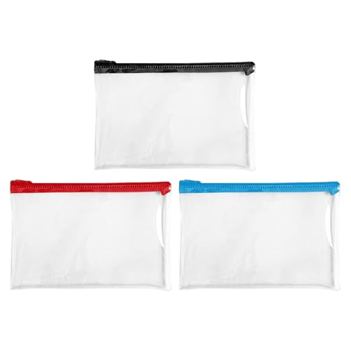 YCSONLY 3 Pcs Clear Pencil Case for Exams, Transparent PVC P