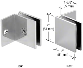 CRL Polished Chrome Fixed Panel Square Clamp With Small Leg by CR Laurence
