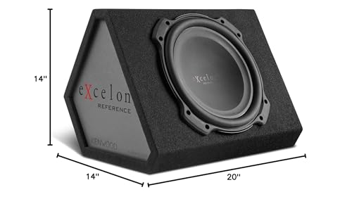 Kenwood Excelon P-XRW1202WB 12" Oversized Subwoofer with Sealed Wedge Enclosure | Ribbed Polypropylene Cone with Rubber Surround