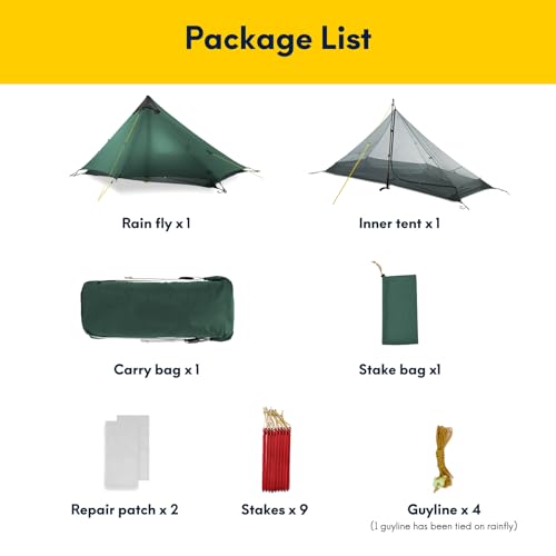 Image of LANSHAN Ultralight Waterproof 1-2 Person Backpacking Tent | Ultralight waterproof nylon, pitch anywhere, for camping & travel.