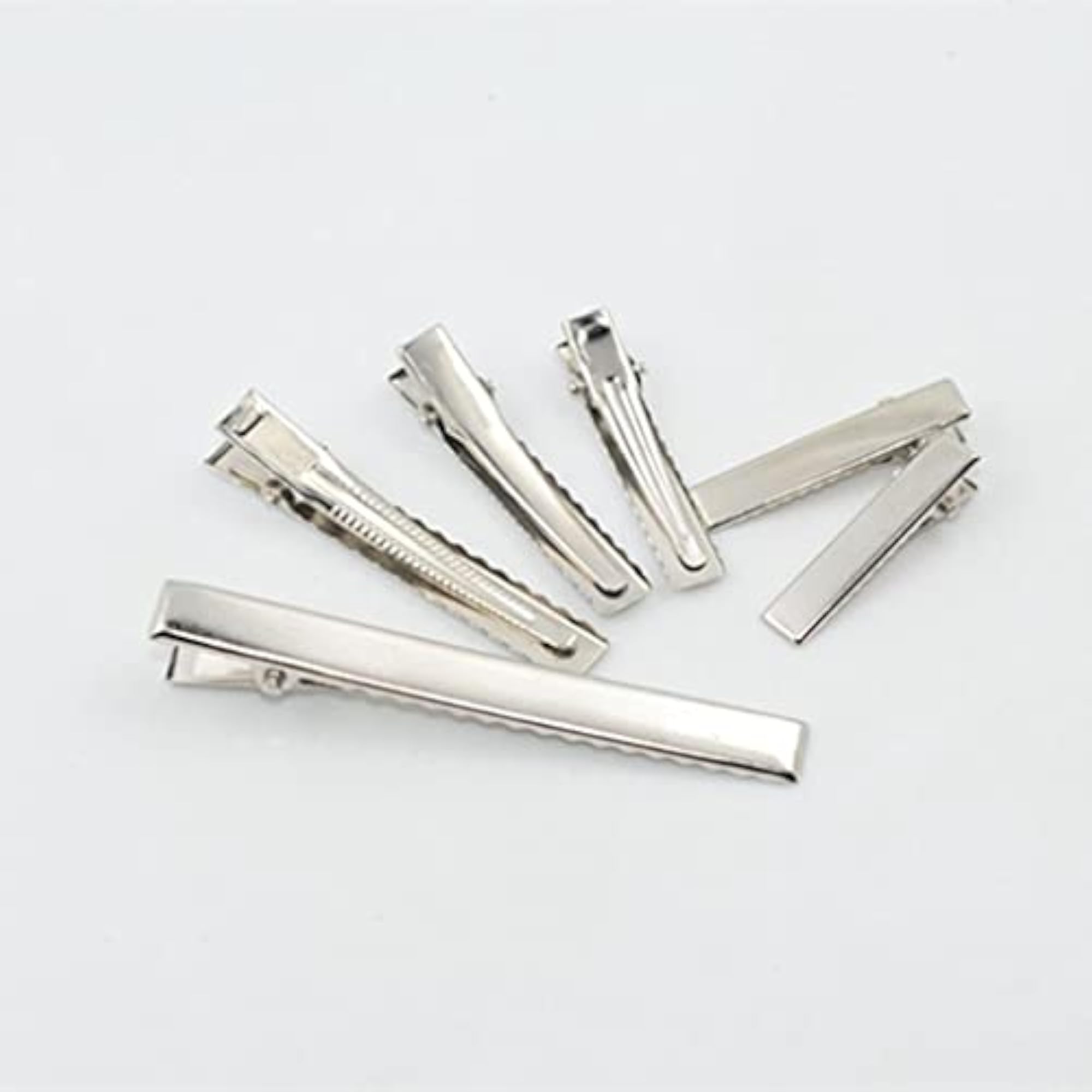6x50pcs Assorted Size Flat Single Prong Metal Alligator Hair Clips