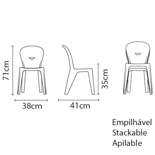 Cadeira Plástica Monobloco Infantil Vice, Tramontina, Azul