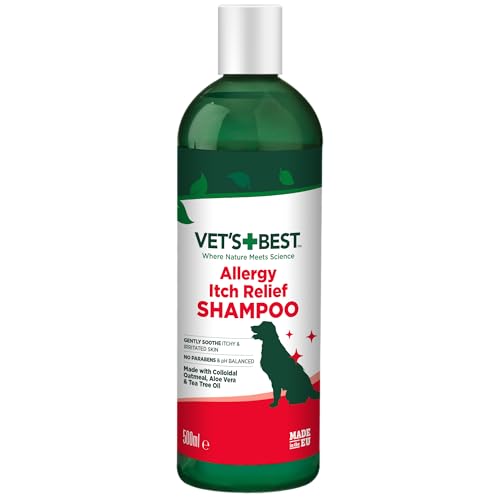 Vet's Best Allergy Itch Relief Dog Shampoo, Cleans and Relieves Discomfort from Seasonal Allergies, Gentle Formula 500ml