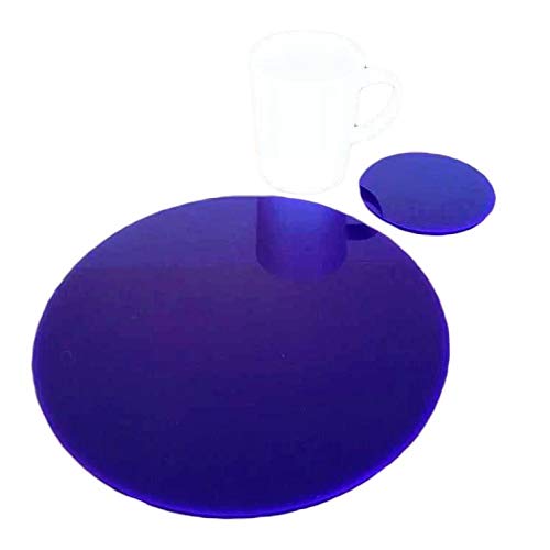 Super Cool Creations Round Placemat And Coaster Set, Purple - 6 Placemats and 6 Coaster - Standard