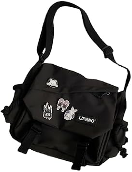 Loizziuy Y2k Backpack Kawaii Large Capacity Aesthetic Backpack Cute Casual Travel Mochilas Daypacks 1015 black [single pack plus random 4 badge]