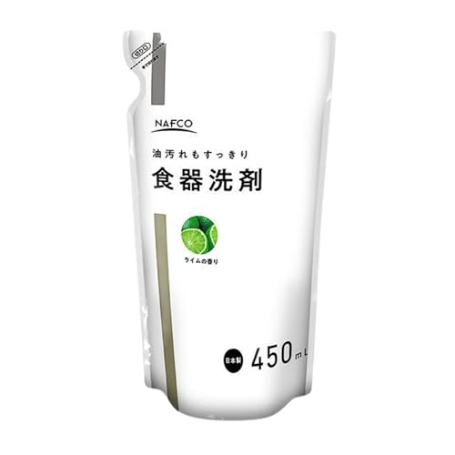 食器用洗剤 詰替用 450ml|ライムの香り|中性タイプで手肌にやさしい|食器・調理器具・野菜も洗える|NFC (1袋)