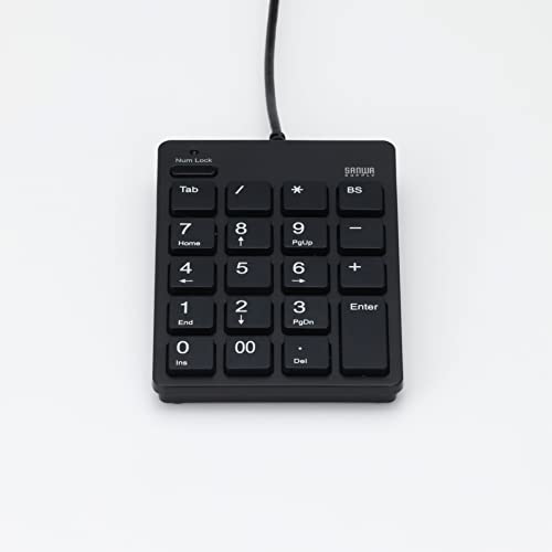 サンワサプライ 有線USBテンキー 薄型メンブレン ブラック NT-18UBK