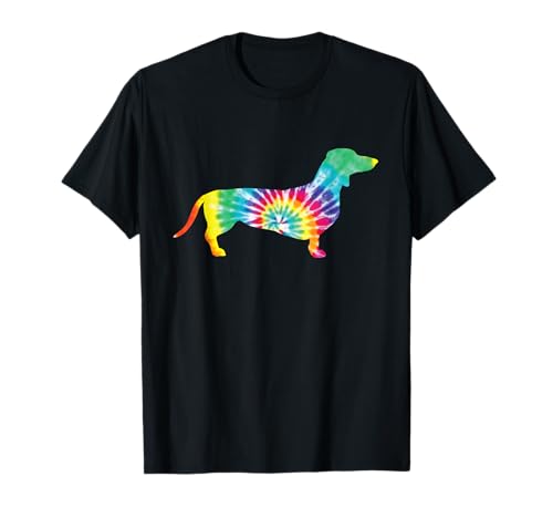 Tie Dye Dog Shirt Hippie Dachshund Retro T-Shirt Puppy Gift T-Shirt