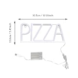 Neon LED Mural - PIZZA Litera Neonowy znak świetlny i naklejki DIY na godziny otwarcia do Pizzeria Bar Restauracje Kuchnia Impreza Dekoracja (Hot PIZZA)