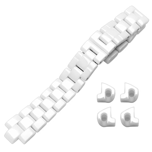 Bracelet compatible Chanel J12 16mm en céramique blanche pour remplacer un bracelet rayé