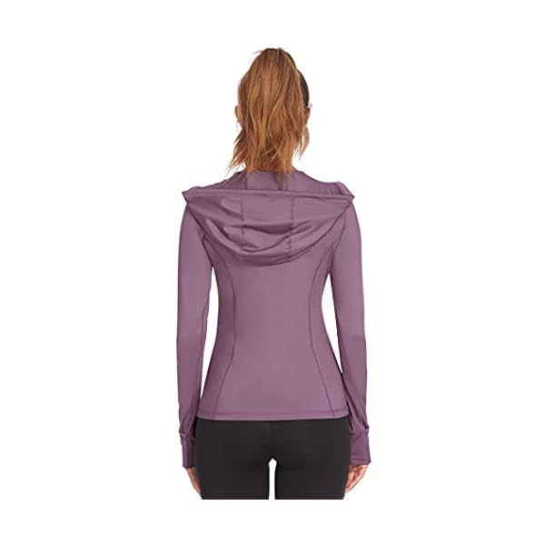 Mokermi Women's Running Jacket Full Zip Athletic Hoodie Lightweight Sportswear Fit Sports Yoga Workout Track Jacket