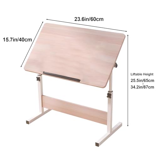 Mesa de dibujo y escritorio de arte de altura ajustable, escritorio blanco para computadora de oficina en casa con caballetes de ángulo ajustable para artistas, suministros de dibujo y bocetos