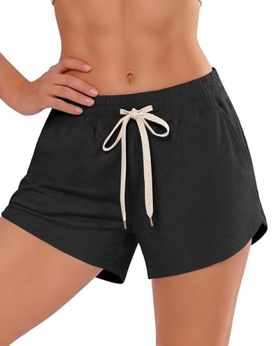 iceROSE Sweat Shorts for Women Athletic Running Workout Drawstring Casual Lounge Loose Summer Shorts with Pockets